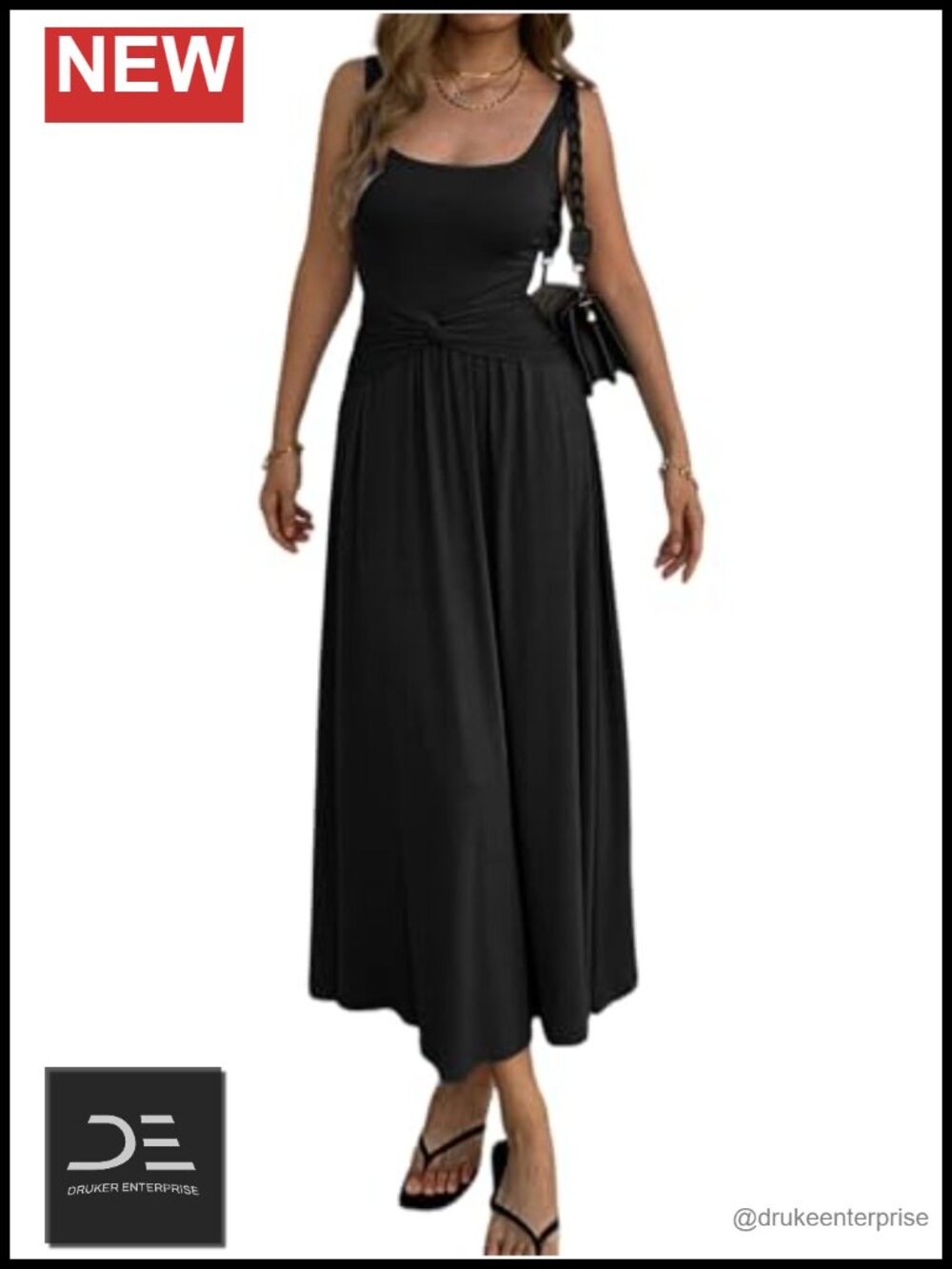 Women's Summer Mock Knot Front Maxi Dress Sleeveless Square Neck Corset Ruched